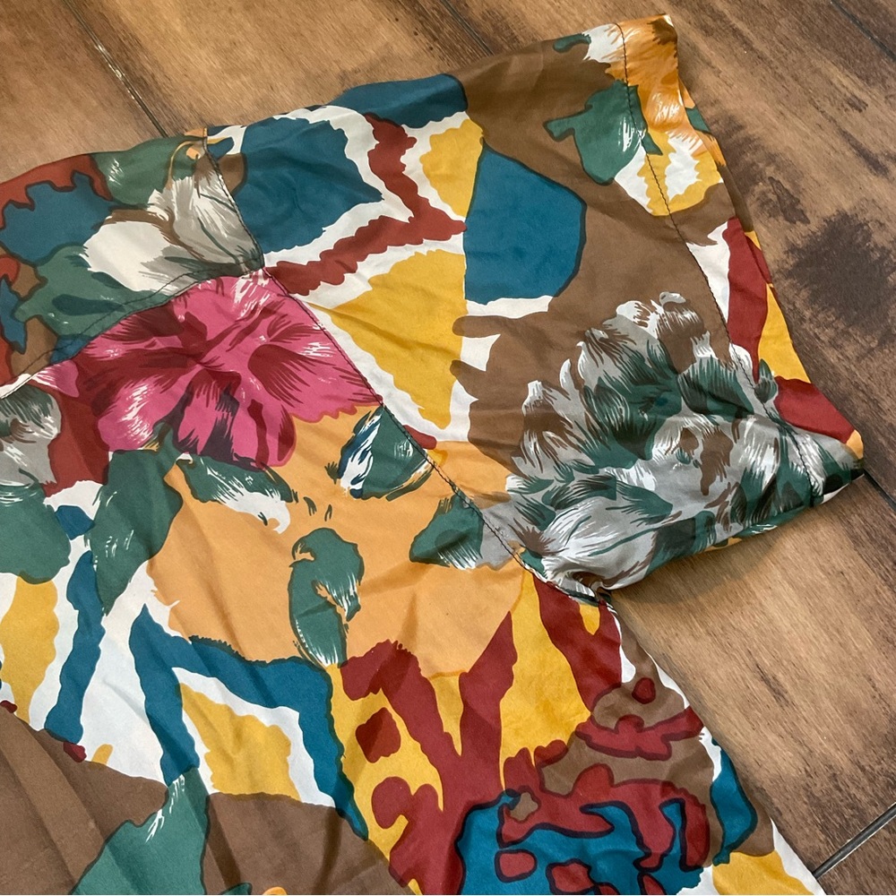 Vintage Protest Juniors Silk Shirt | Large colorful silky soft button down - Picture 8 of 8